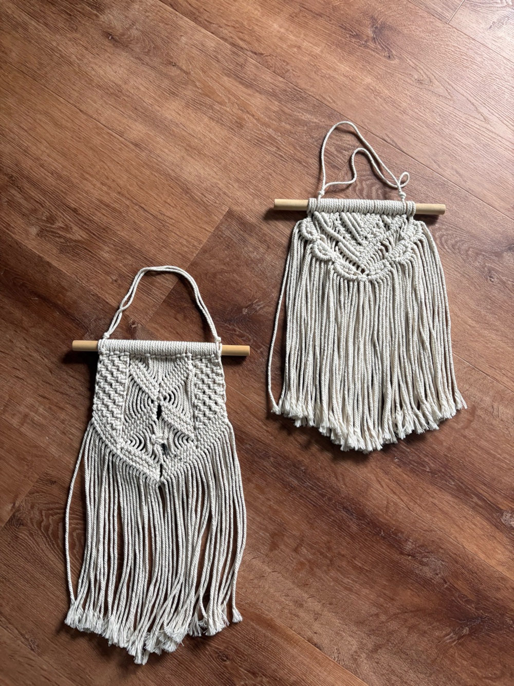 Macramé Wall Hanging Pair - Cream